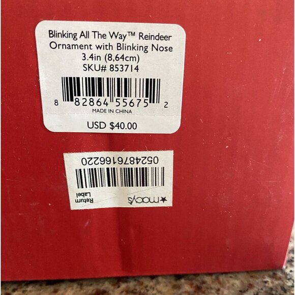 Blinking All The Way Reindeer 2016 Lenox Reindeer Ornament Red Nose Blinks! - Picture 9 of 9